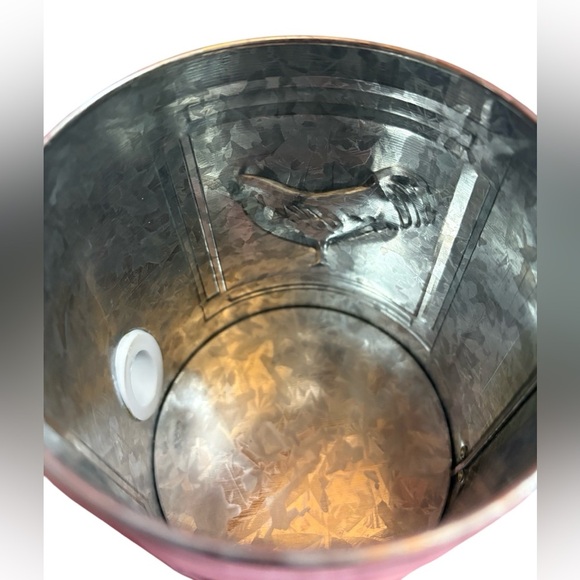 🔻Vintage🔻NWOT, The Tin Box Company, Rustic Rooster Watering Can, Silver 🐔 - Picture 4 of 7